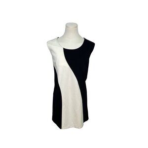 Alfani Womens Black & White Colorblock Sleeveless Top Sz 2X